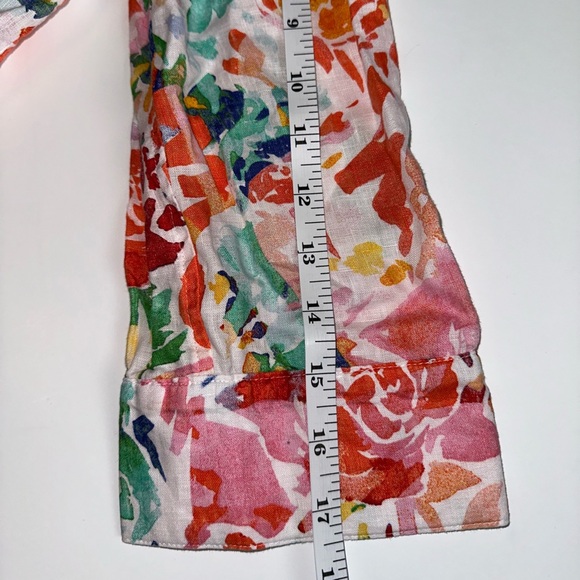 Chico’s No-Iron Fresh Chic Linen Blouse Women’s Size 0 (S/4-6) Floral Button up - Picture 8 of 8